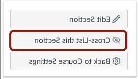 Canvas Cross-List This Section button