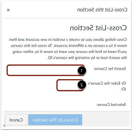 Canvas Cross-List Section search